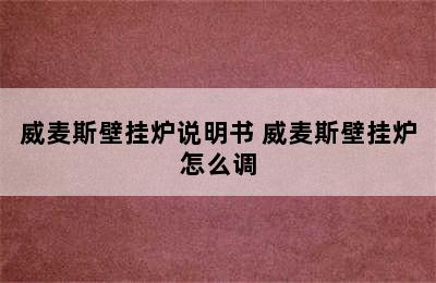 威麦斯壁挂炉说明书 威麦斯壁挂炉怎么调